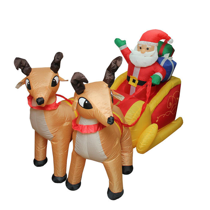 The Holiday Aisle Lighted Santa Claus And Sleigh Christmas Yard