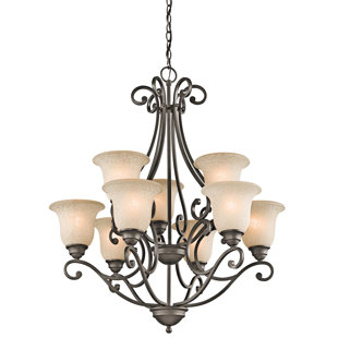 Go to store & view more images Camerena 9 Light Shaded Chandelier by Kichler