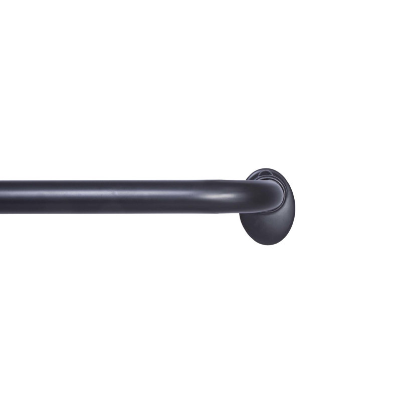 Sauhal Adjustable 0.63" Single Curtain Rod Finish: Black, Size: 86" - 120"