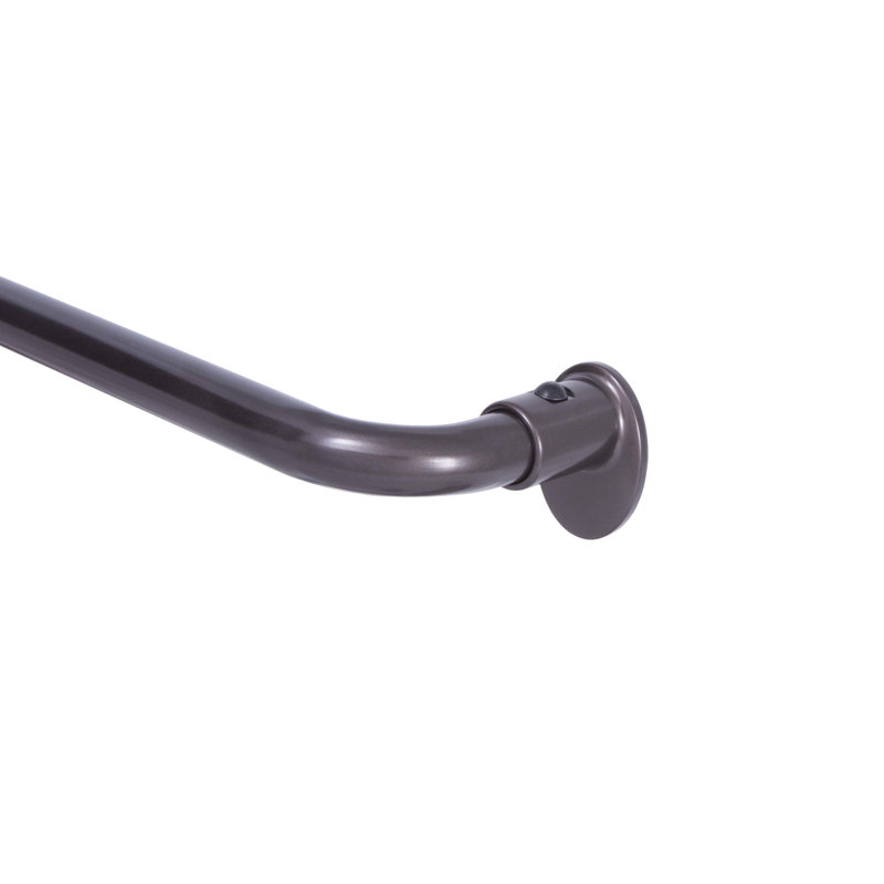 Sauhal Adjustable 0.63" Single Curtain Rod Size: 86" - 120", Finish: Black