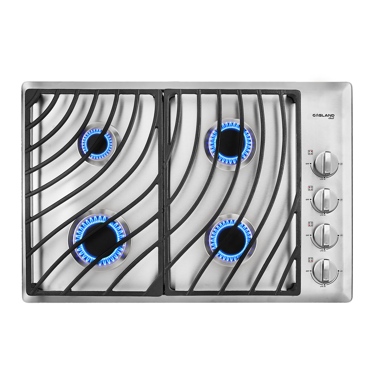 Top Brand 30" Stainless Steel 5 Burners Built-in Cook top LPG Natural Gas Stove