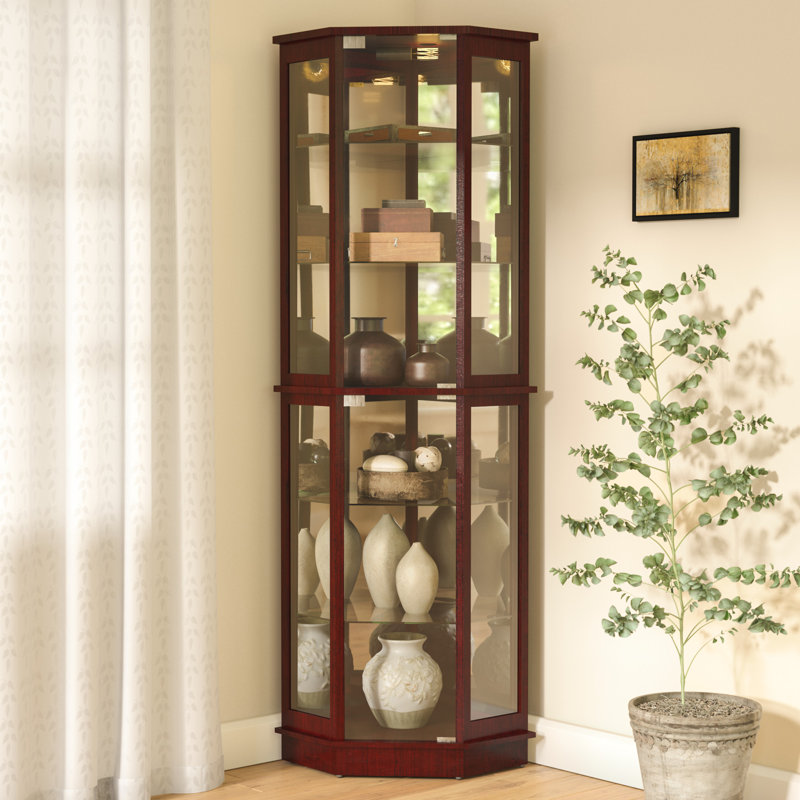 biali lighted corner curio cabinet