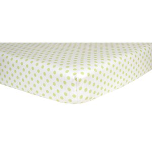Dot Print Flannel Fitted Crib Sheet