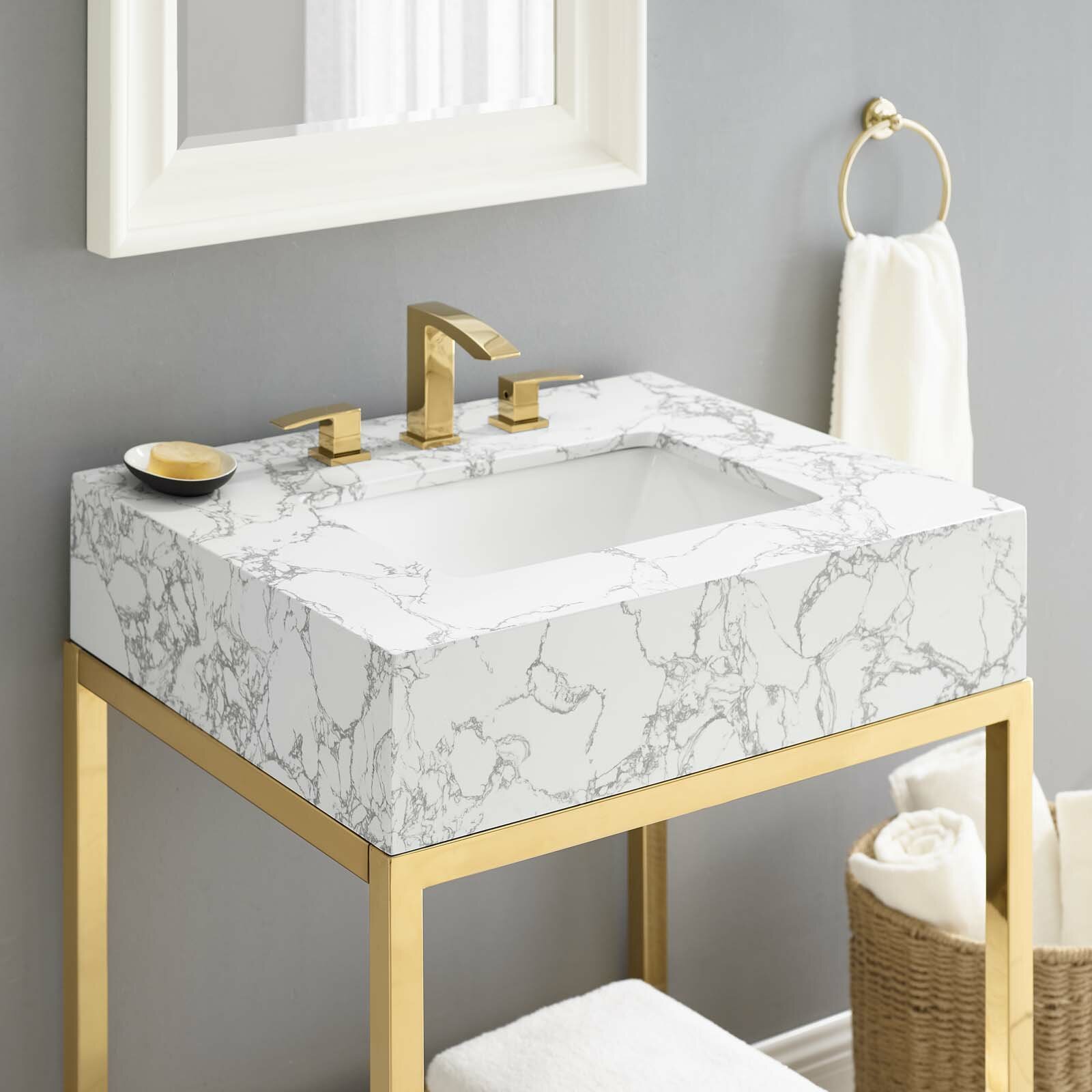 Gold Flamingo Cecily 26 Single Bathroom Vanity Reviews Wayfair