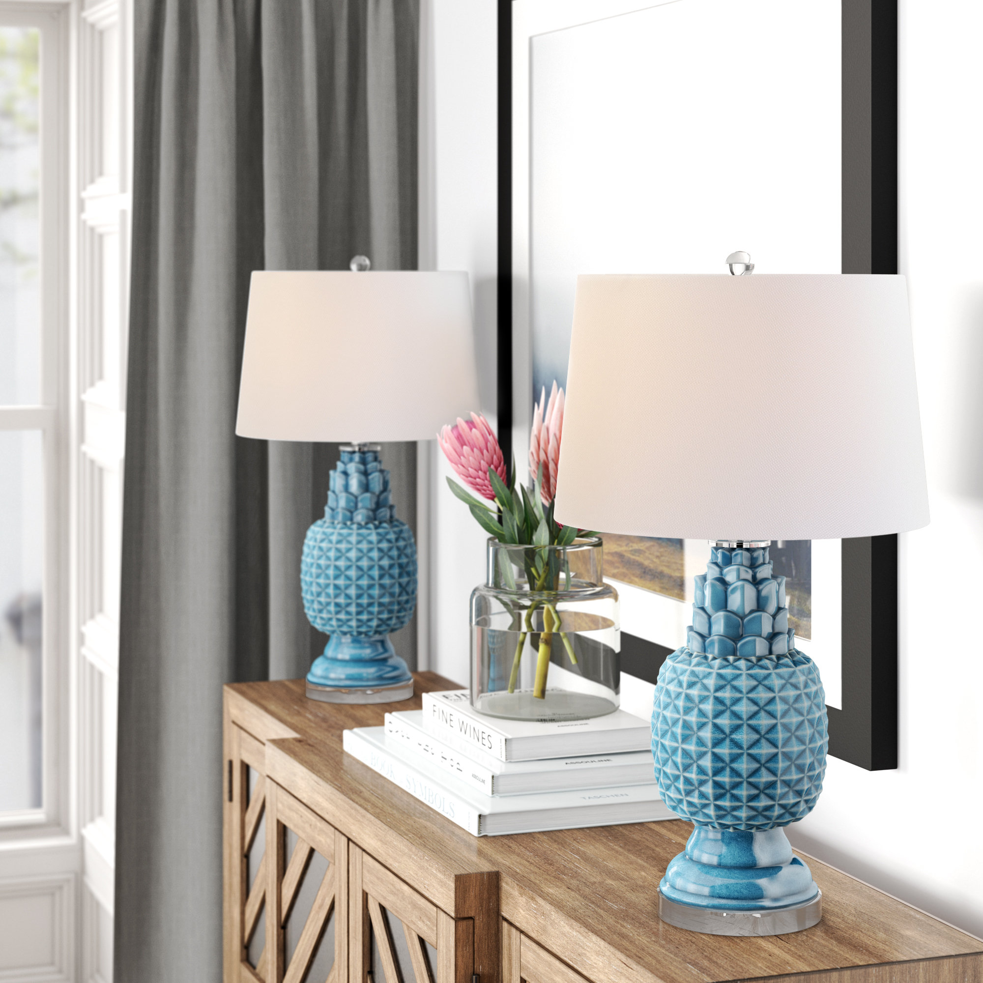 blue table lamp set