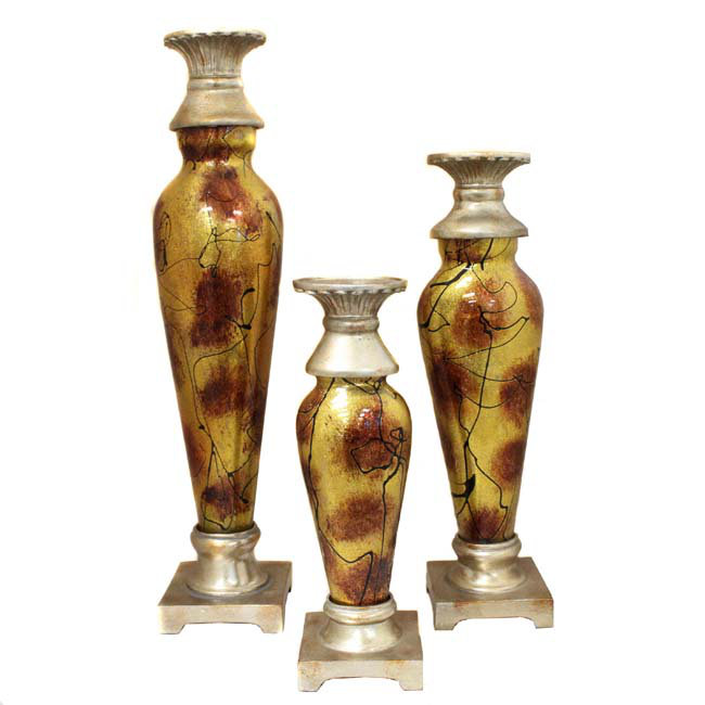 Ec World Imports 3 Piece Contempo High Deco Glass Decorative