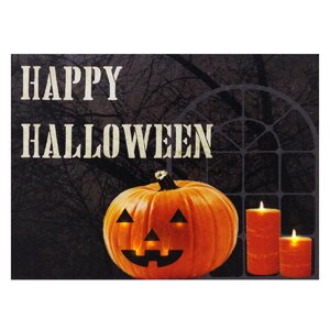 Happy Halloween Lit' Graphic Art on Canvas