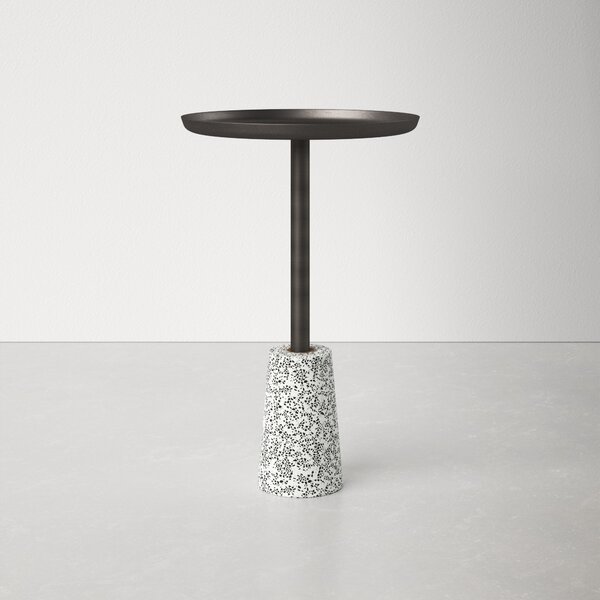 Wood and Distressed Metal Modern Hand Crafted End Table 18 X 10 27 Silver Contemporary Rectangle