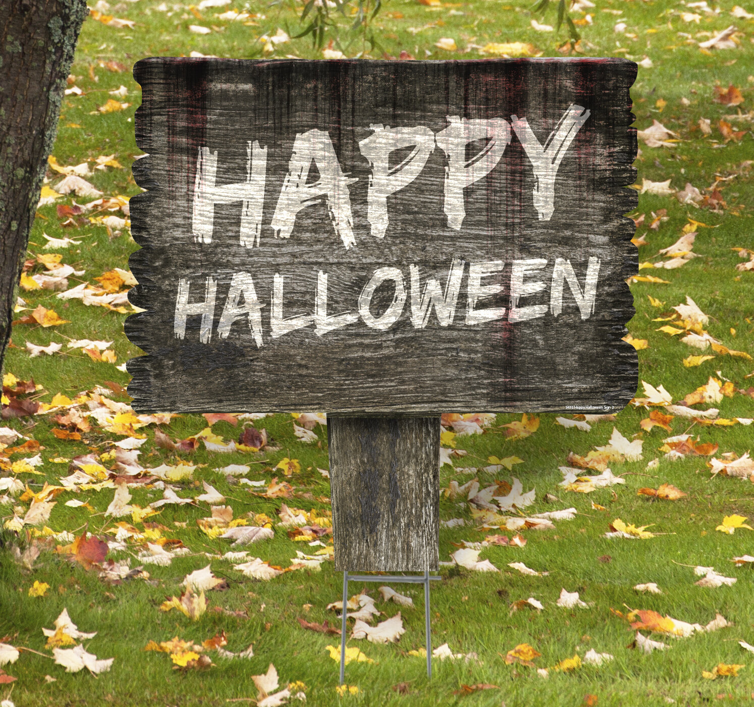 Outdoor Garden Decor Lawn Sign with 2 Metal Stakes HAPPY HALLOWEEN Yard Sign 