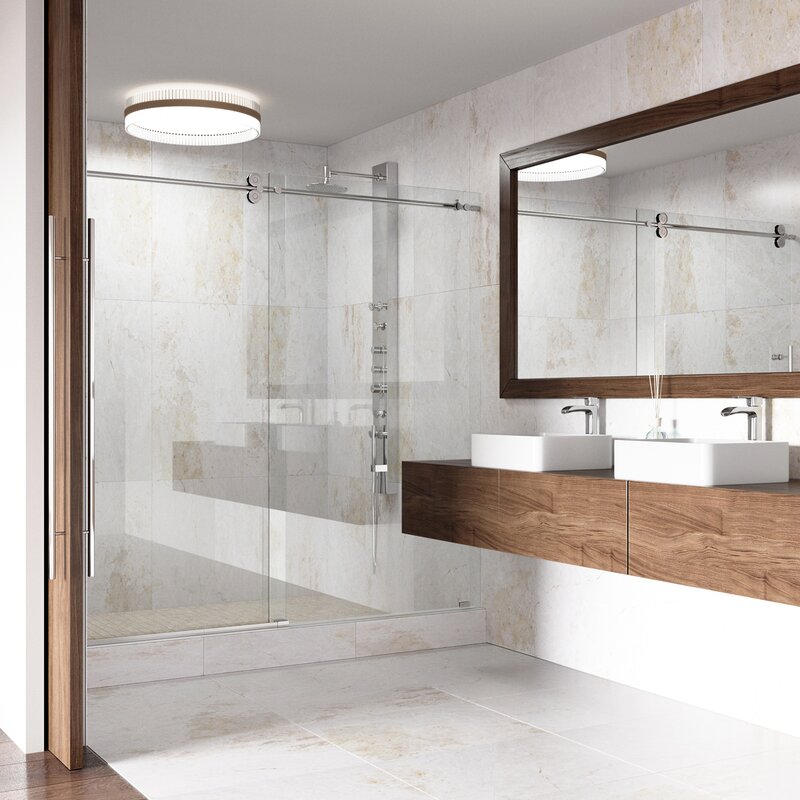 Elan 72 X 74 Single Sliding Frameless Shower Door