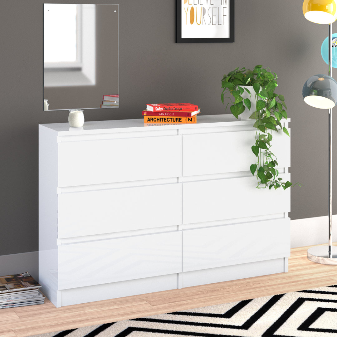ModernMoments Kommode Shutt Farbe: Farbe: Weiß mit Hochglanz-Ausführung