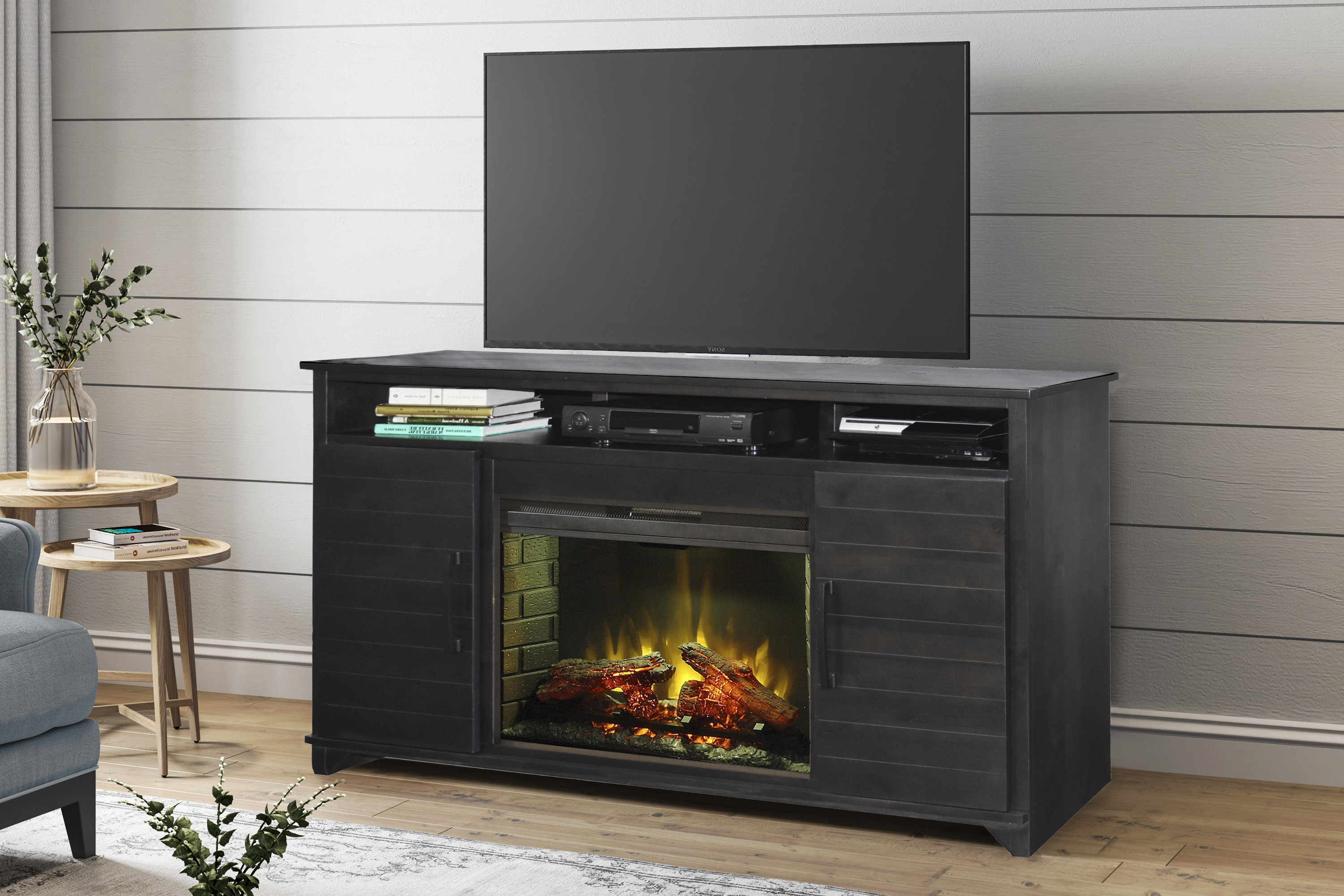 Gracie Oaks Mauk Tv Stand For Tvs Up To 75 Inches With Electric