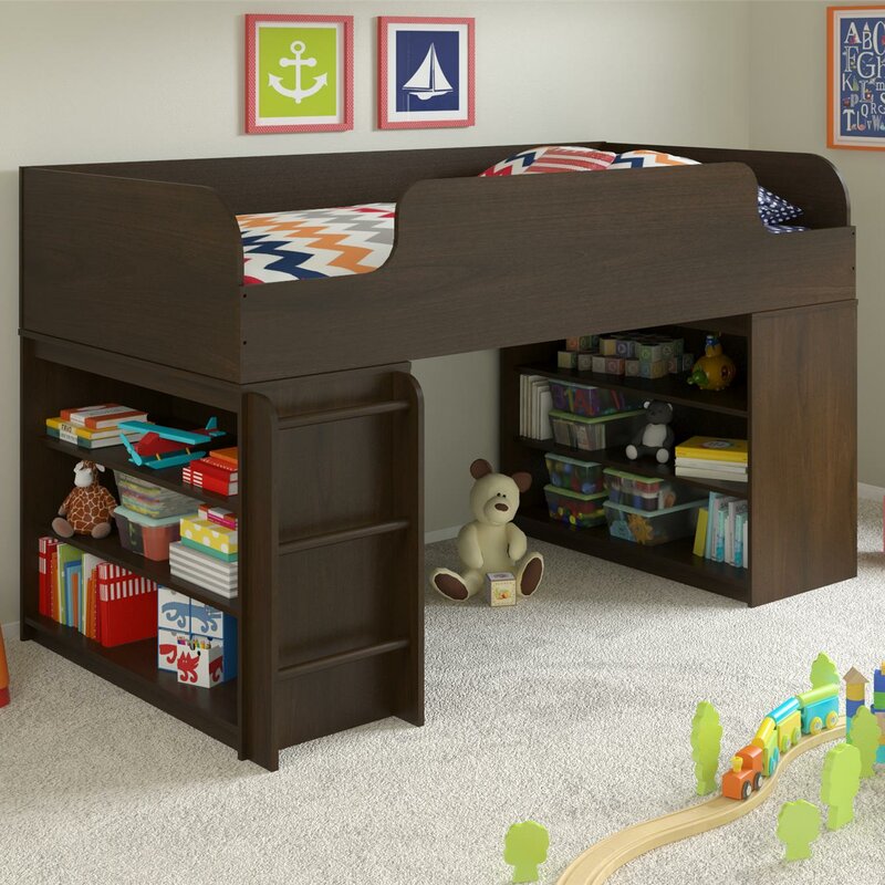 twin low loft bed with storage wayfair