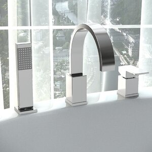 Single Handle Deck Mount Roman Bathtub Faucet with Shower Wand