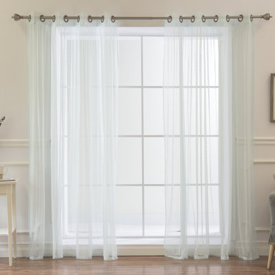 Darby Home Co Attell Solid Sheer Grommet Curtain Panels Size Per