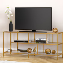 Gold glass tv stand