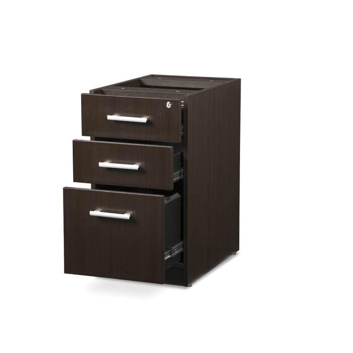 Ebern Designs Gerth Locking Pedestal 3 Drawer Vertical Filing