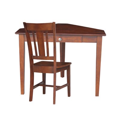 Darby Home Co Bovingdon Solid Wood Corner Writing Desk With