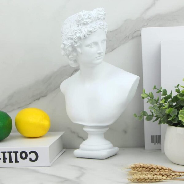 Mini Ancient Roman Greek God Apollo Figurine Resin Bust Statue Home Desk Decro 