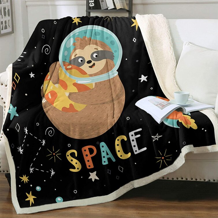 Fleece Throw Blanket Cute Sloth Soft Blankets and Throws for Sofa Bed Warm Cozy 60x50 Inches 