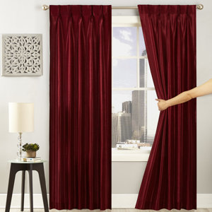 Glide Solid Semi-Sheer Grommet Single Curtain Panel