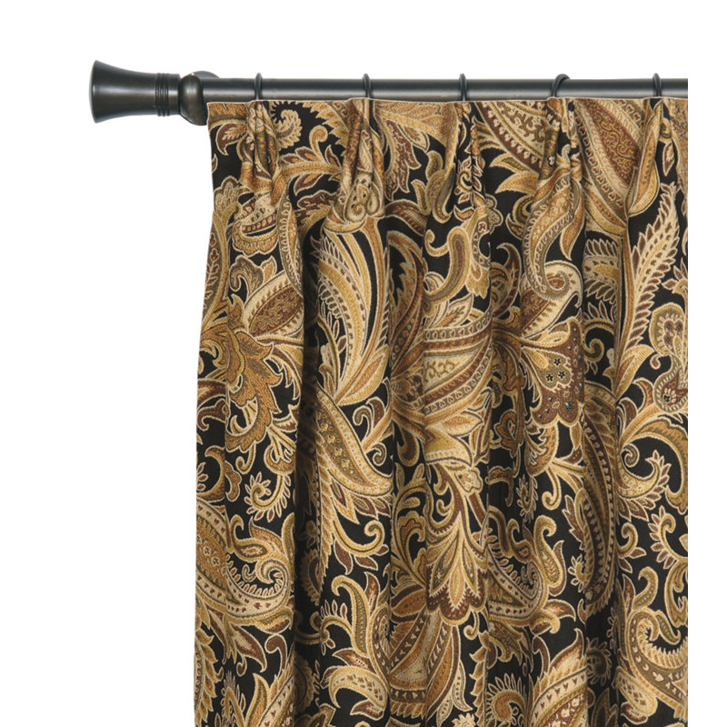 Eastern Accents Langdon Rayon Paisley Room Darkening Pinch Pleat Single Curtain Panel Perigold