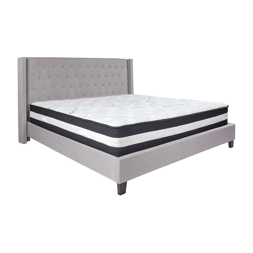 Winston Porter Cilla Tufted King Upholstered Platform Bed With Mattress Wayfair