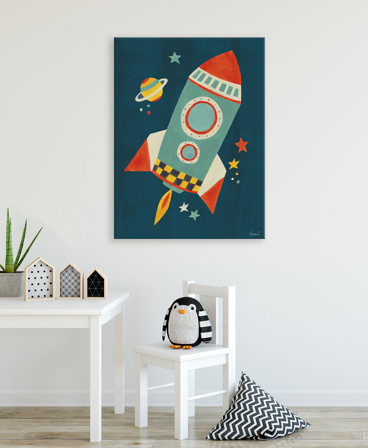 Canvas Wrap Print A Boy and His Rocket