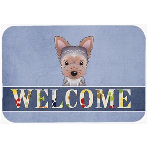 Yorkie Puppy Welcome Kitchen/Bath Mat