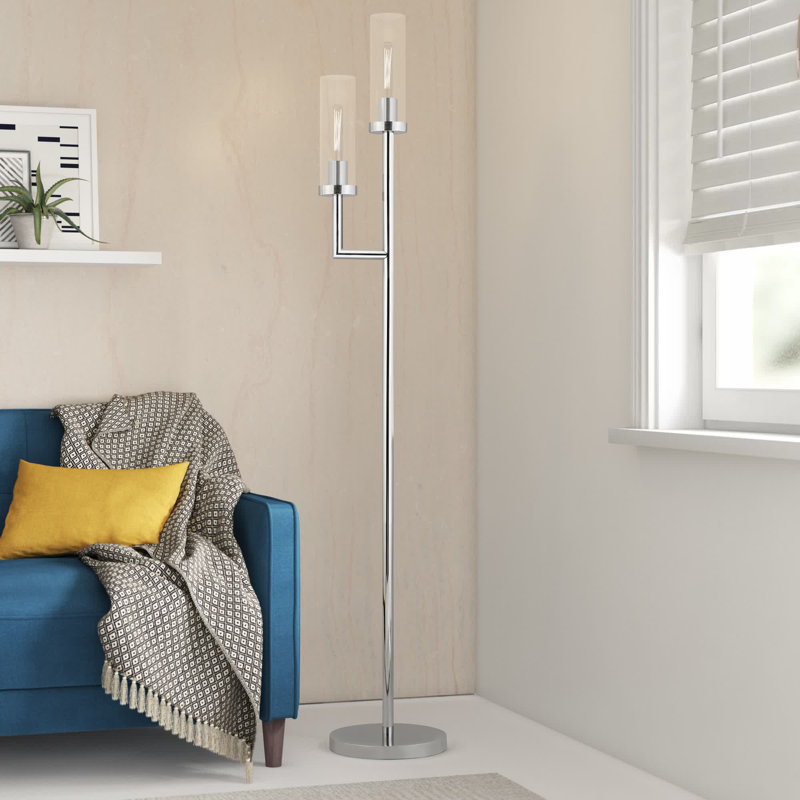 Basso 69.5" Torchiere Floor Lamp Base Finish: Polished Nickel