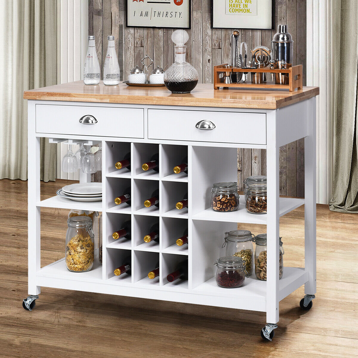 Laude Run Gloriann Rolling Kitchen Cart Wayfair Gloriann Rolling Kitchen Cart