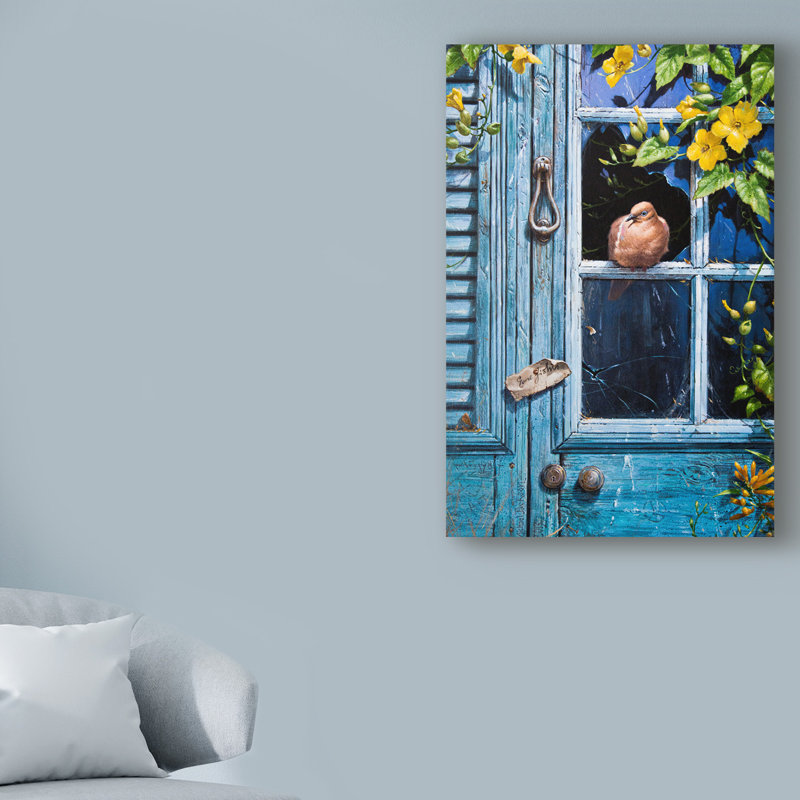 World Menagerie Small Bird In Window Acrylic Painting Print On