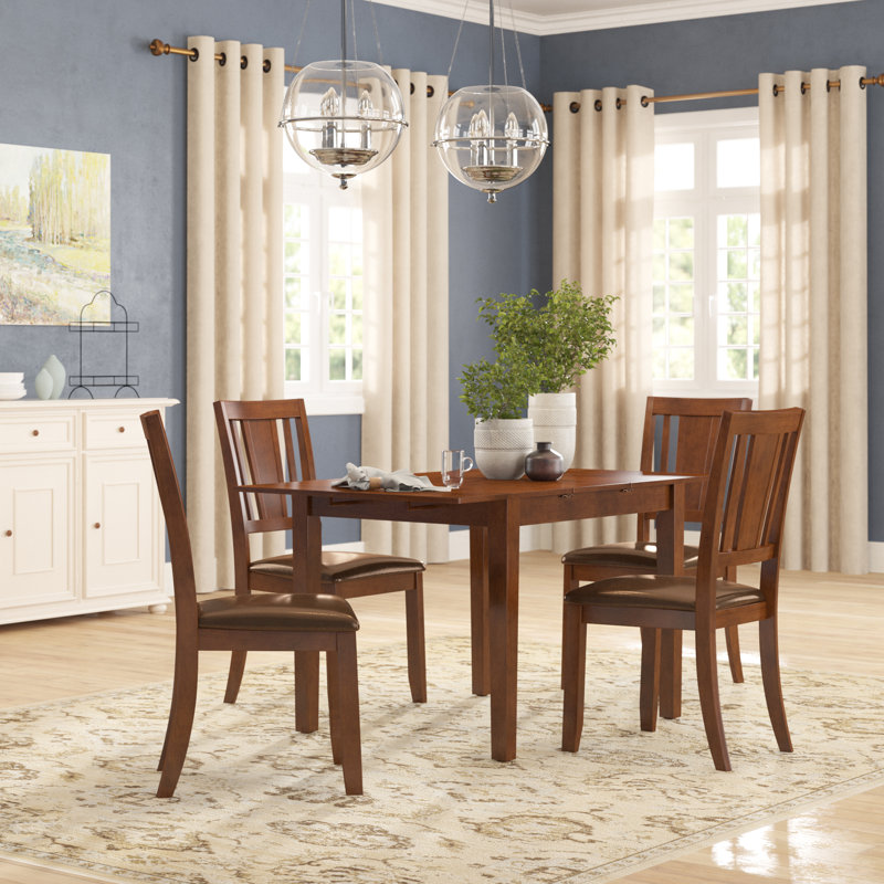 Andover Mills Balfor 5 Piece Extendable Solid Wood Breakfast Nook