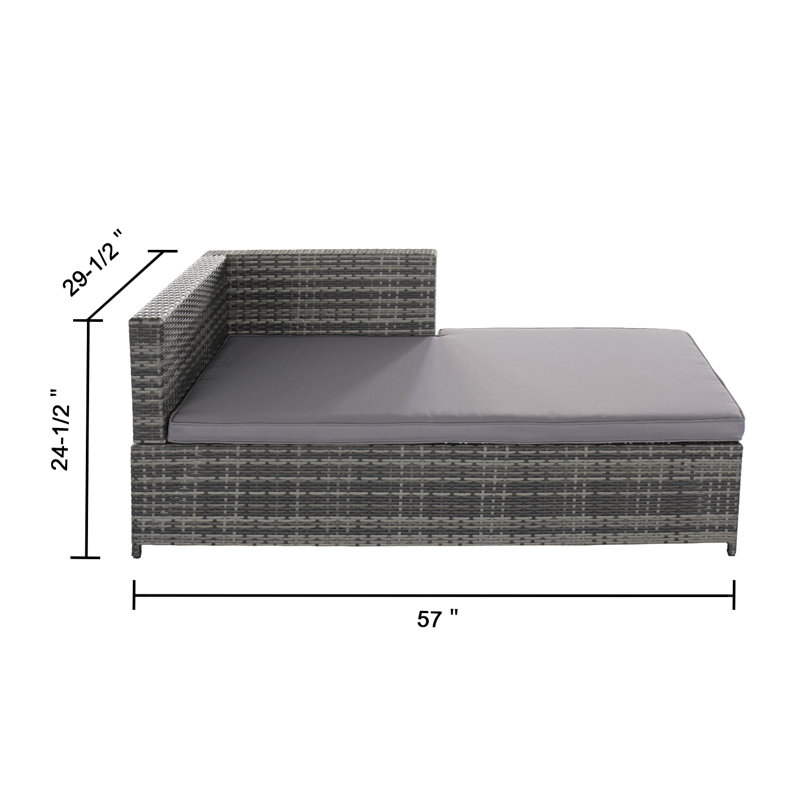 Wrought Studio Magari Furniture Sj 14067 Complete 4 Piece Pe Wicker Rattan Pool Patio Garden Chaise Lounge Set With Cushions Grey Reviews Wayfair Ca