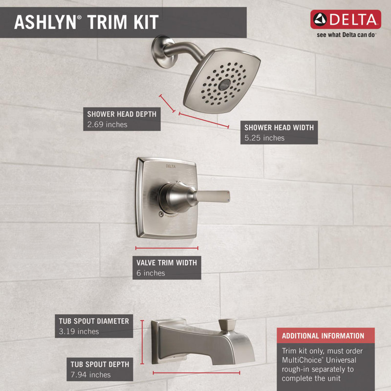 T14464 Ss Rb Delta Ashlyn Pressure Balance Tub And Shower Faucet