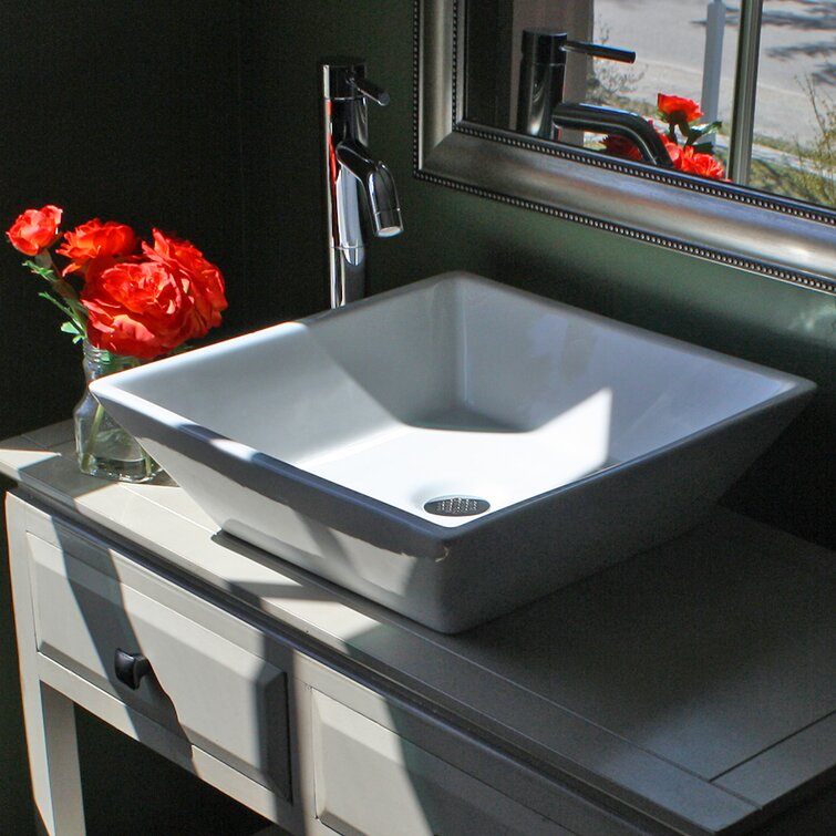 Nantucket Sinks Brant Point Ceramic Square Vessel Bathroom ...