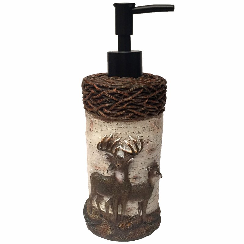 rustic soap dispenser and toothbrush holder
