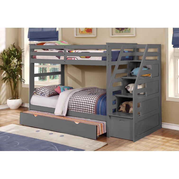 Mack Milo Marchan Twin Over Twin Solid Wood Standard Bunk Bed With Trundle By Mack Milo Reviews Wayfair