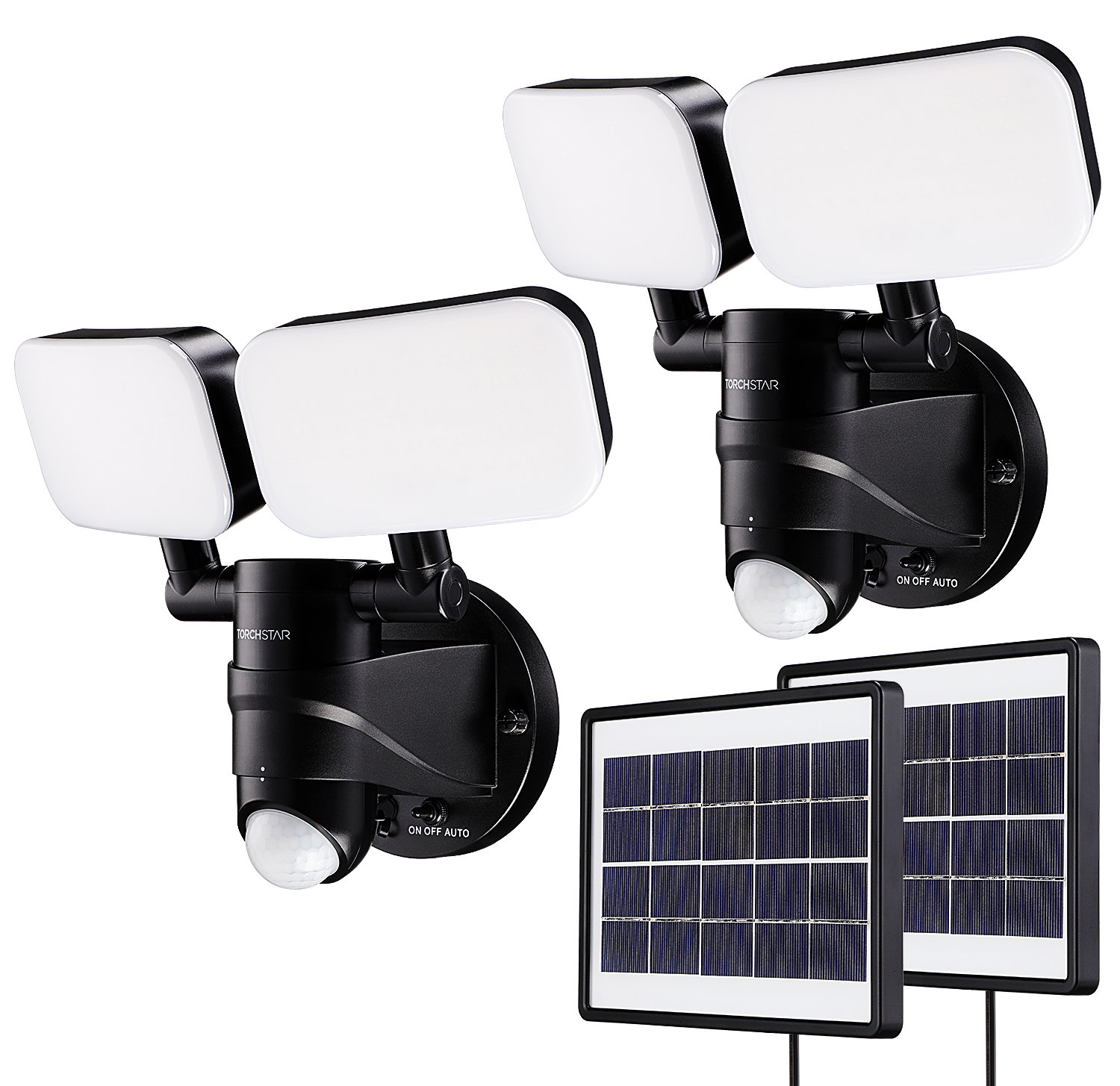 perfk Spot Light Outdoor Motion Sensor for Yard Square Outdoor 40 LED Solar Powered Security Lights