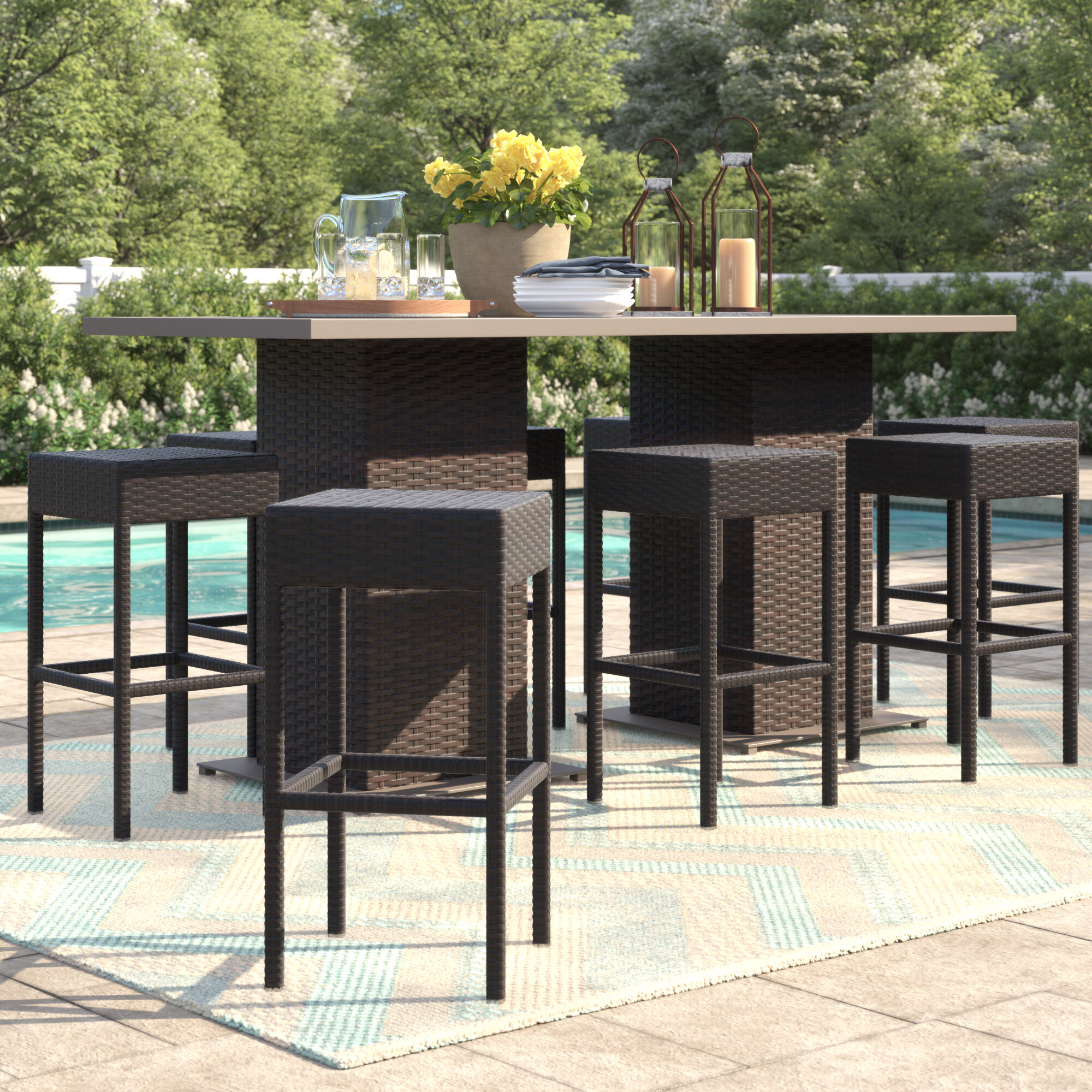 patio bar stool and table