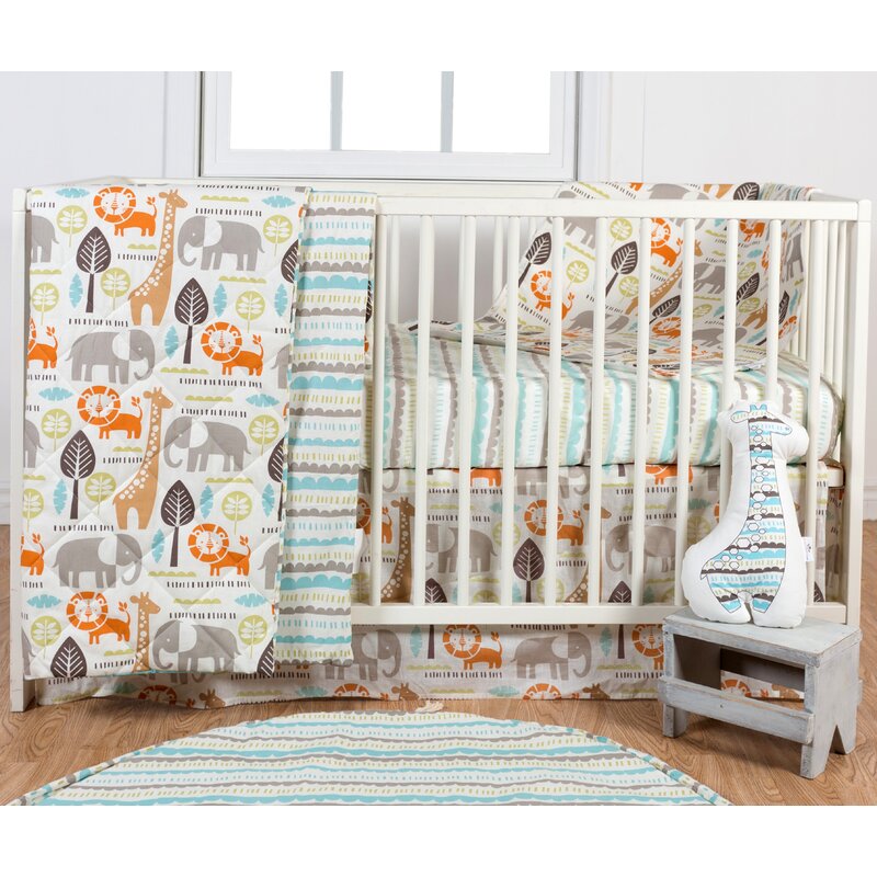 Poppi Living Safari 3 Piece Crib Bedding Set Reviews Wayfair