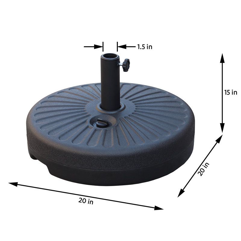 Ebern Designs Evie May Patio Round Water Filled Plastic Free Standing Umbrella Base Reviews Wayfair