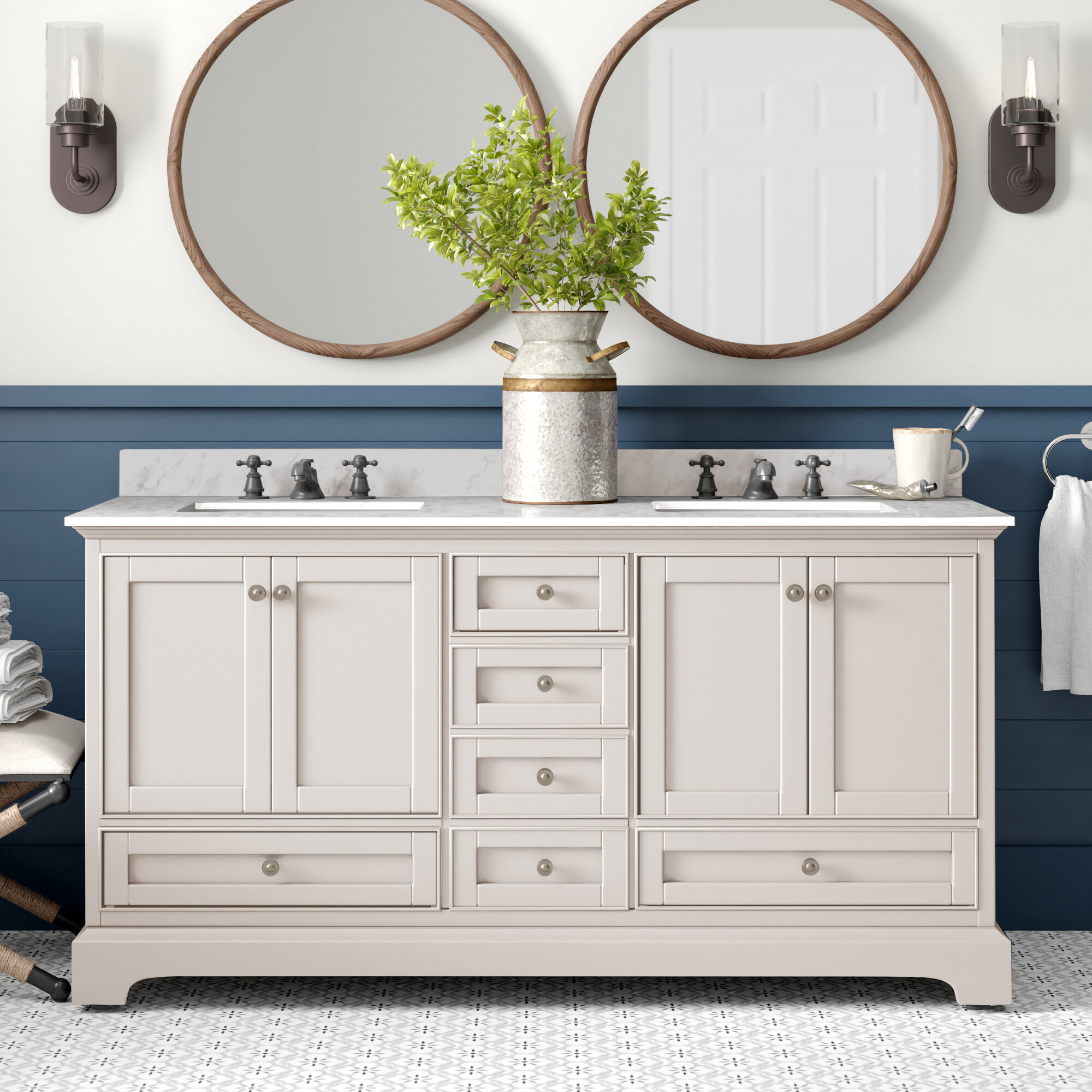 Birch Lane Ellinger 60 Double Bathroom Vanity Set Reviews Wayfair