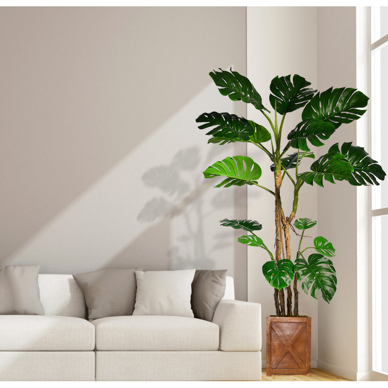 Bayou Breeze Monstera Artificial Home Decor Floor Foliage Tree In