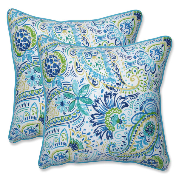 Yellow and aqua throw pillows clearance