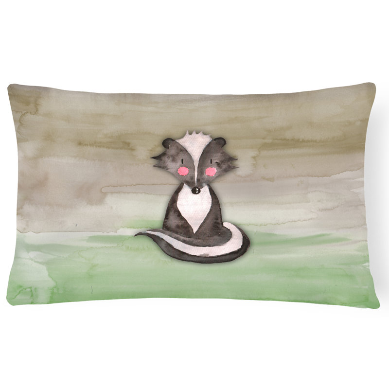Zoomie Kids Wanda Badger Watercolor Lumbar Pillow Wayfair