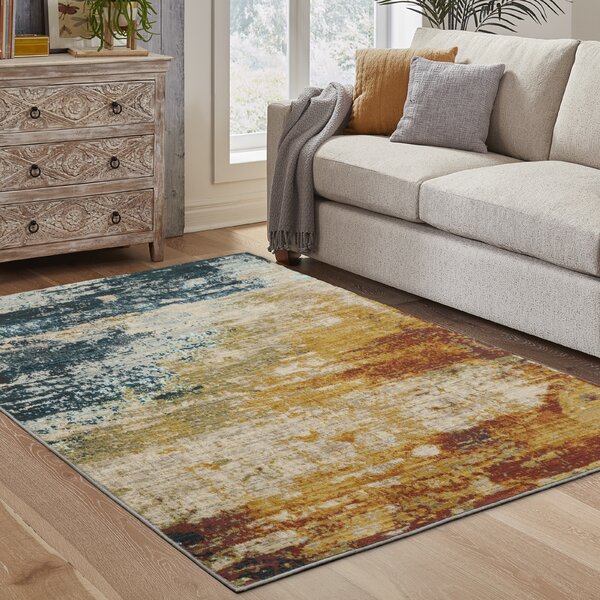 Trent Austin Design® Haugan Abstract Orange/Blue Area Rug & Reviews ...