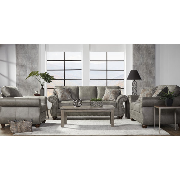 Canora Grey Macalla Upholstered Nailhead 2 Piece Living Room Set