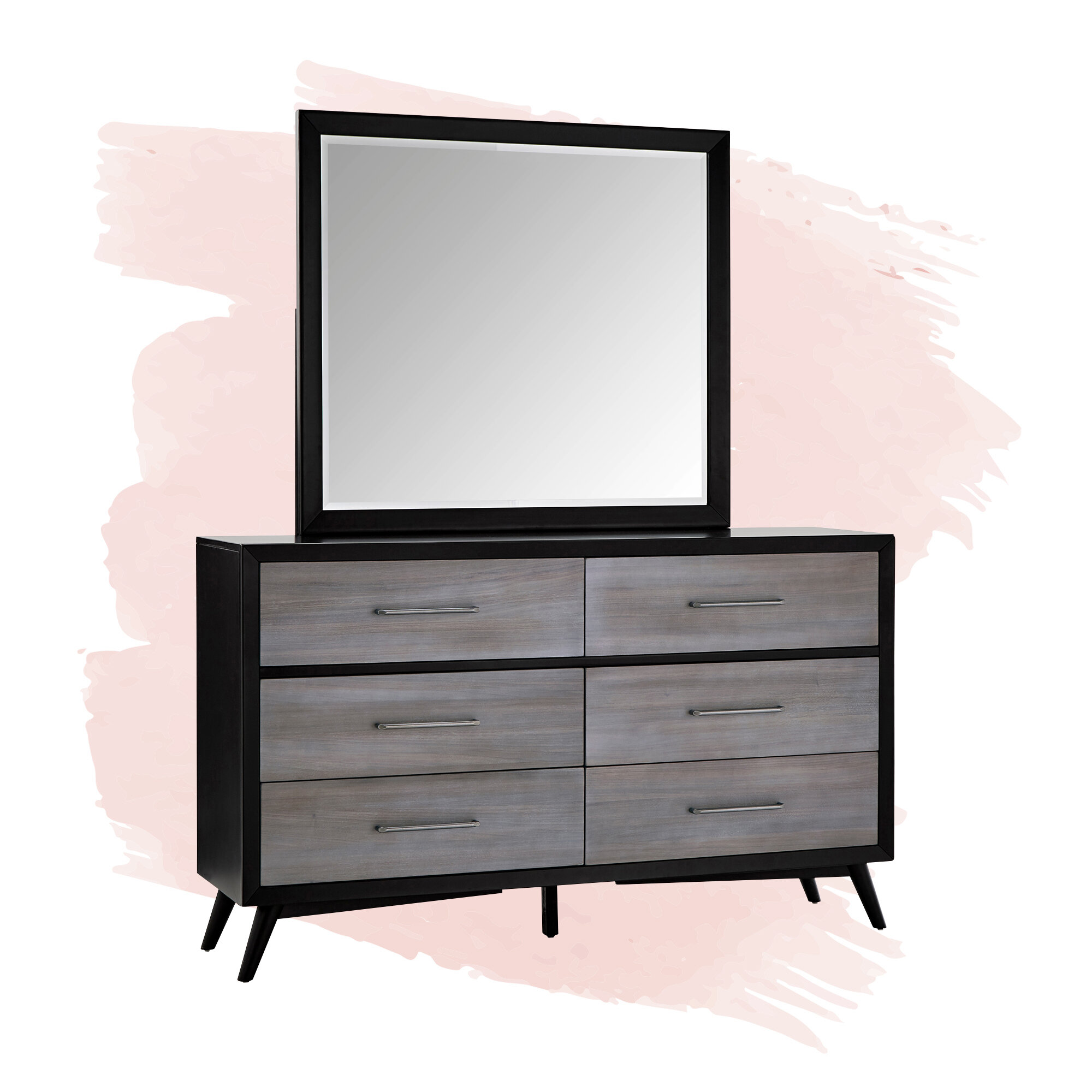 Foundstone Alleya 6 Drawer Double Dresser With Mirror Reviews