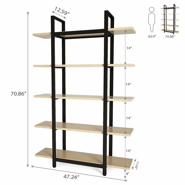 Williston Forge Melia 70'' H x 47.24'' W Etagere Bookcase & Reviews ...